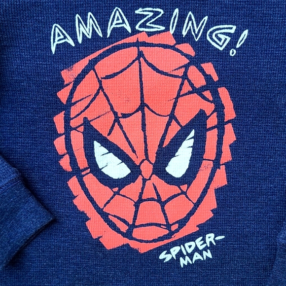 Jumping Beans Spider-Man Boys Waffle Knit Thermal Long Sleeve Tee Shirt  2T - Picture 2 of 3